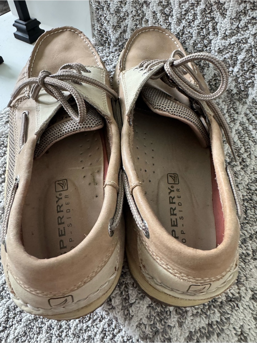 Sperry Top Sliders Men's Suede Boat Shoes in Tan Lace-Up Deck Style Size 11 - Picture 7 of 9